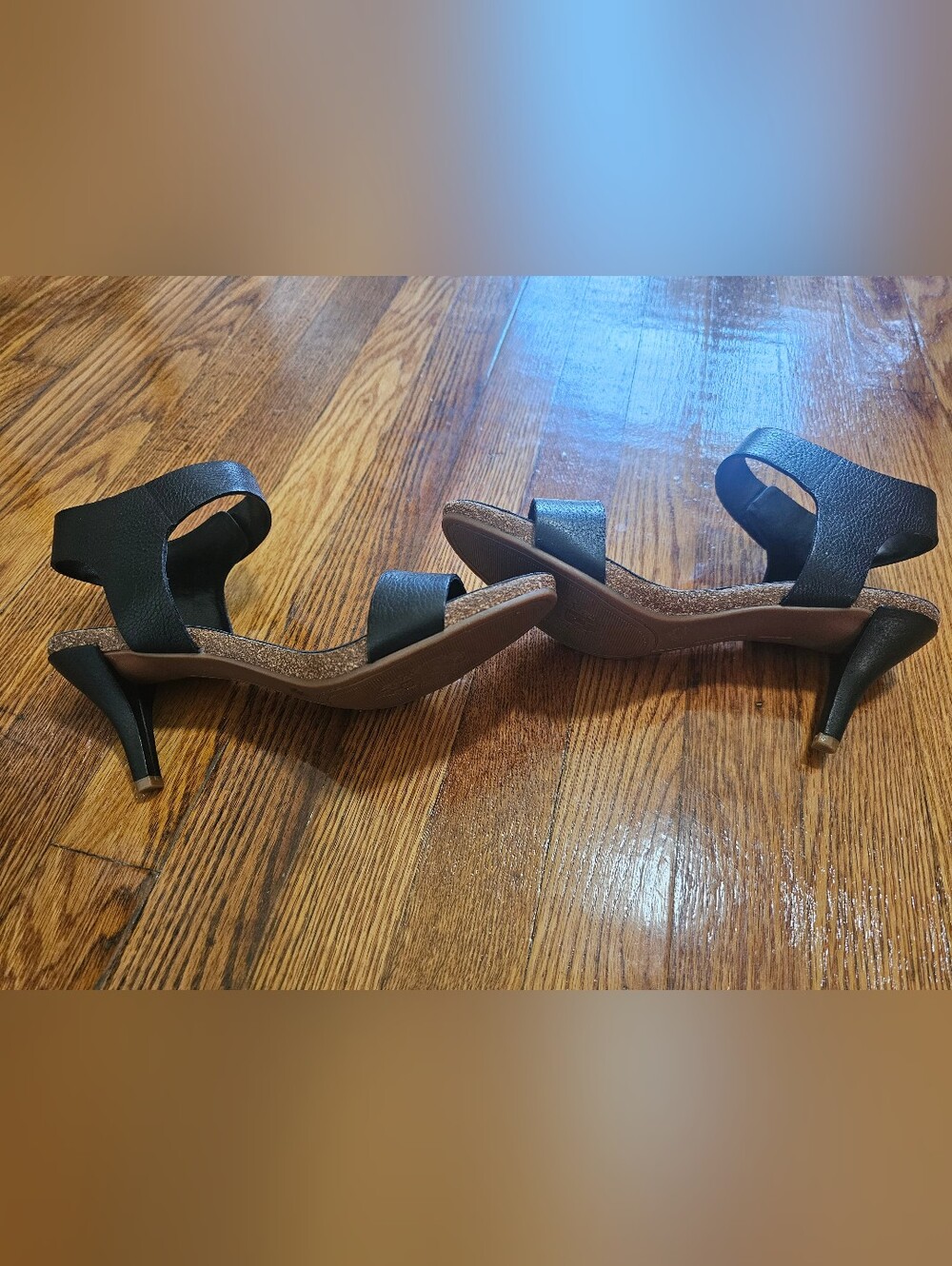 Vince Camuto, Never Worn, Like New, Classic Black Ankle-Strap Women's Heels - Picture 6 of 9